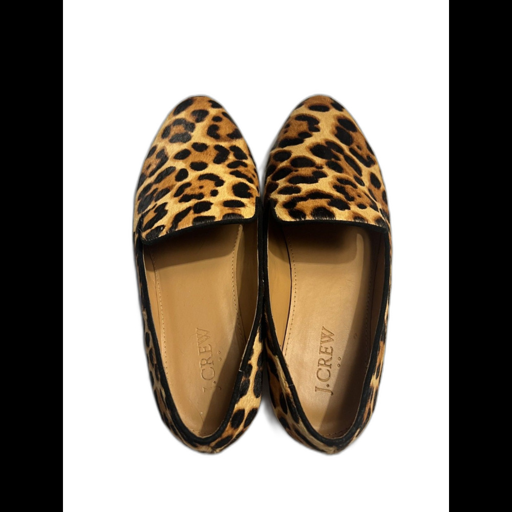 J. Crew Women's Loafers Size 6 Leopard Boho Chic Maximalist Calf Hair Flats